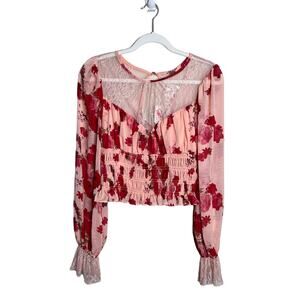Free People Daphne Blouse in Romantic Combo Size Small NWT